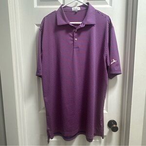 Peter Millar Purple and Pink Striped Polo Shirt